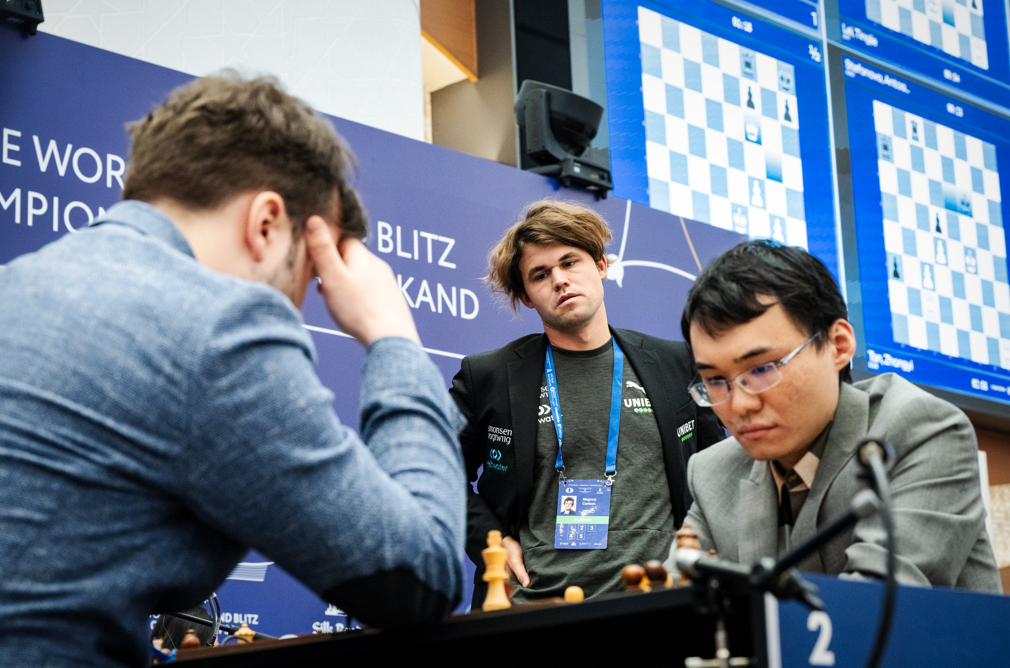 Carlsen, Yu, and Fedoseev lead Open; Bodnaruk shines in Women’s Rapid